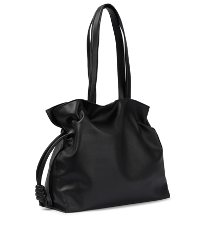 Shop Loewe Flamenco Large Leather Shoulder Bag In Black