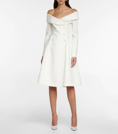 Dorothee Schumacher Emotional Essence Off-shoulder Midi Dress In Camellia White