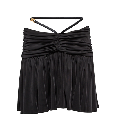 Shop Versace Medusa Jersey Miniskirt In Black
