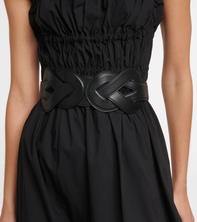 Shop Altuzarra Loopy Leather Belt In Black