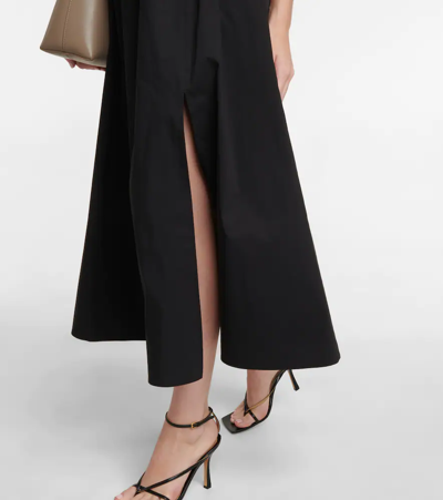 Shop Altuzarra Shirred Cotton-blend Maxi Dress In Black