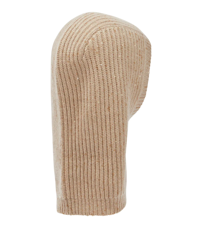 Brunello Cucinelli Sequined Cashmere And Silk Snood In Grain Brown