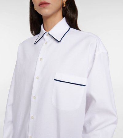 Shop Etro Cotton Piqué Shirt In Bianco