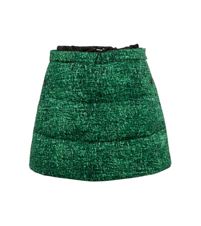 Shop Moncler Genius 1 Moncler Jw Anderson Printed Padded Cotton Miniskirt In Green