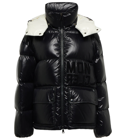 Moncler Abbaye Brand-print Shell-down Jacket In Black | ModeSens