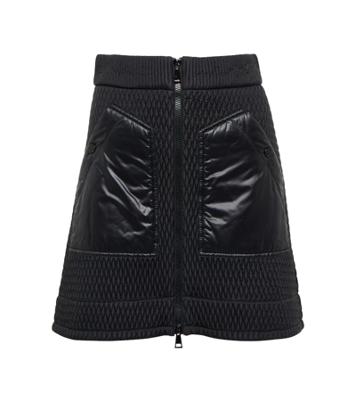 Shop Moncler Quilted A-line Miniskirt In Black