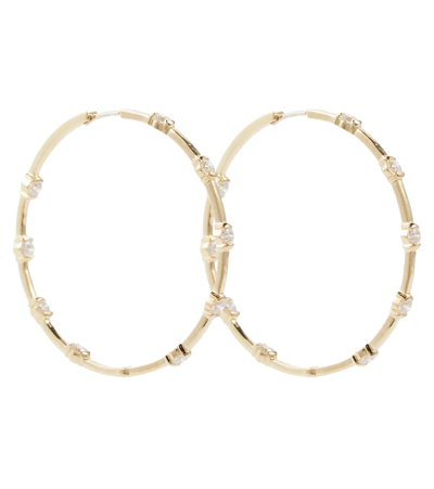 Shop Melissa Kaye Zea 18kt Yellow Gold Hoop Earrings With Diamonds In Yg