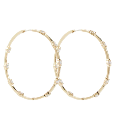 Melissa Kaye Zea 18kt Yellow Gold Hoop Earrings With Diamonds In Yg