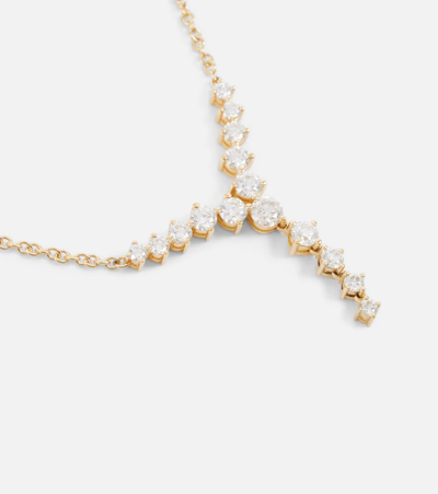 Shop Melissa Kaye Aria Cascade Mini 18kt Gold Necklace With Diamonds In Yg