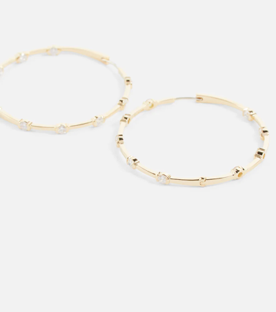 Shop Melissa Kaye Zea 18kt Yellow Gold Hoop Earrings With Diamonds In Yg