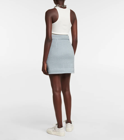 Shop Moncler Quilted A-line Miniskirt In Blue