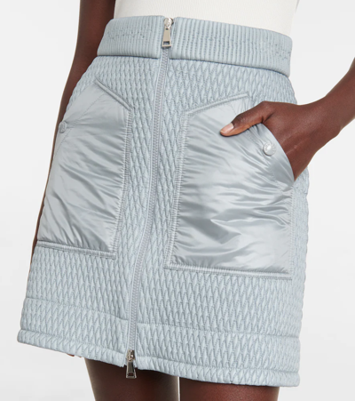 Shop Moncler Quilted A-line Miniskirt In Blue
