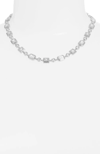 Shop Luv Aj Bezel Crystal Statement Necklace In Silver
