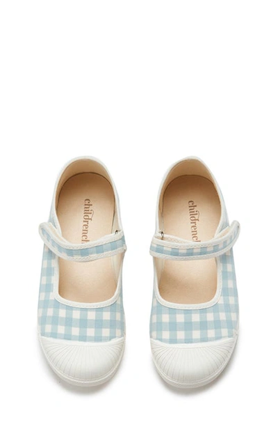 Shop Childrenchic Gingham Canvas Mary Jane Sneaker In Gingham Blue