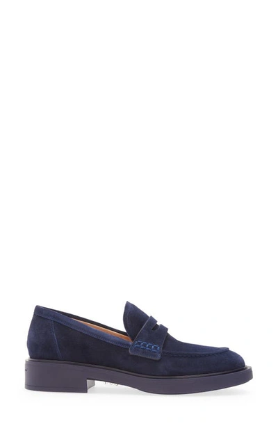 Shop Gianvito Rossi Harris Penny Loafer In Navy