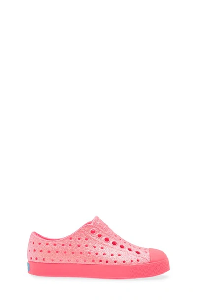 Shop Native Shoes Jefferson Bling Glitter Slip-on Vegan Sneaker In Floyd Bling/ Floyd Pink