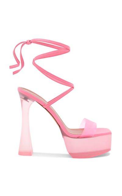 Shop Amina Muaddi Sita Pvc Platform Sandals In Pink