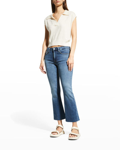 Shop Frame Le Crop Mini Boot Bootcut Ankle Jeans With Raw Hem In Crosslane