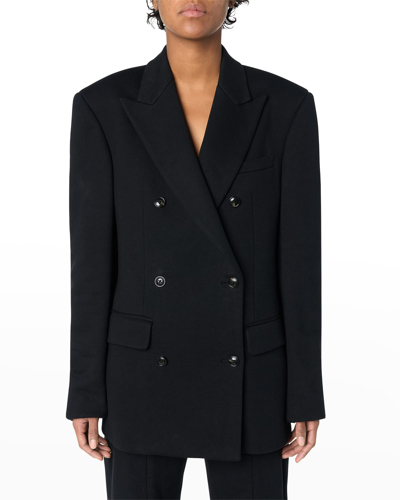 Shop Amiri Double-breasted Blazer Jacket In Black