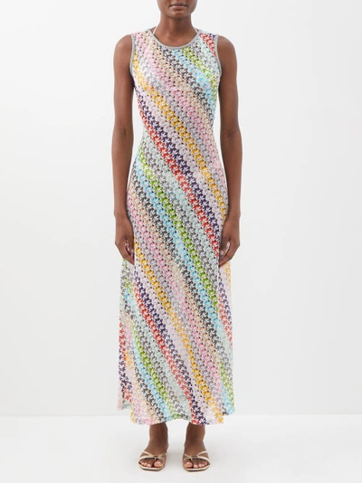 Missoni Open-back Crochet-knit Maxi Dress In Multicolor | ModeSens