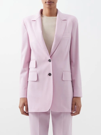 Max Mara Rapido Straight-cut Wool-blend Blazer In Pink | ModeSens