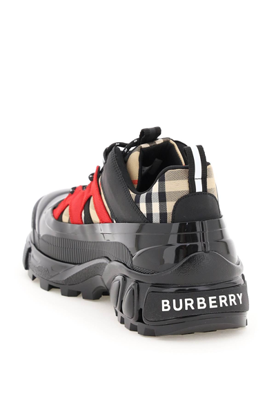 Shop Burberry Arthur Tartan Sneakers In Mixed Colours