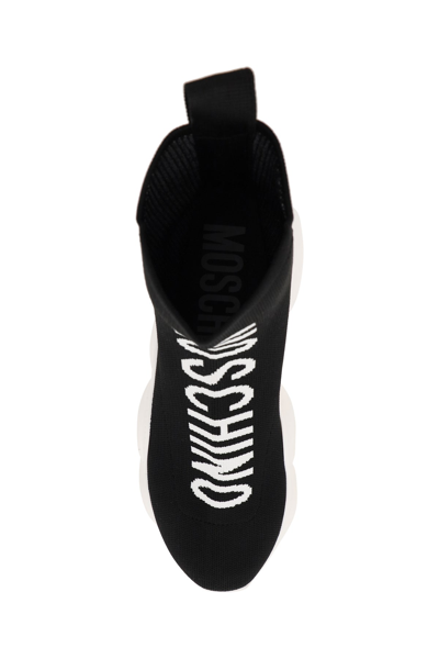 Shop Moschino High Top Teddy Sneakers In Black