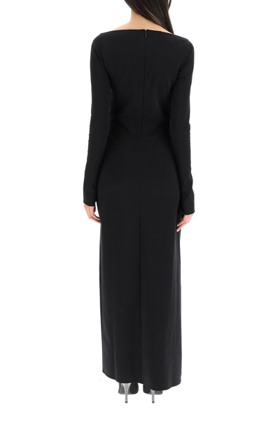 Shop Attico The  'lawrence' Long Dress In Black