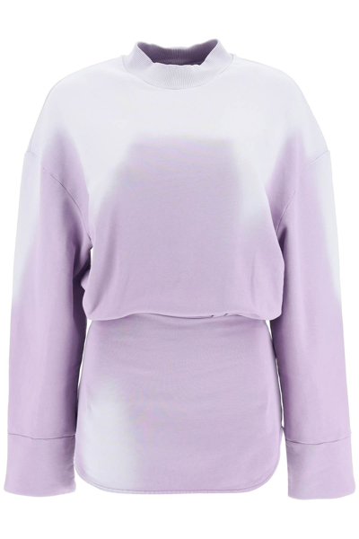 Shop Attico The  'palmer' Fleece Mini Dress In Purple