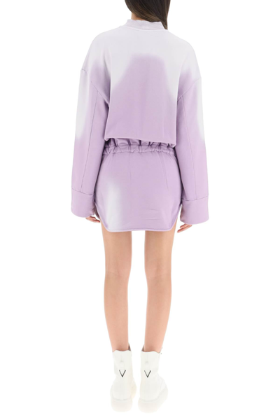 Shop Attico The  'palmer' Fleece Mini Dress In Purple