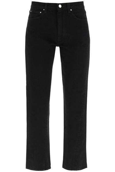 Shop Totême Toteme Denim Jeans With Twisted Seams In Black