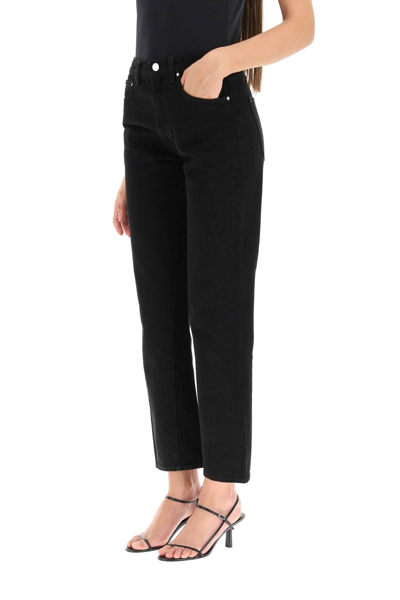 Shop Totême Toteme Denim Jeans With Twisted Seams In Black