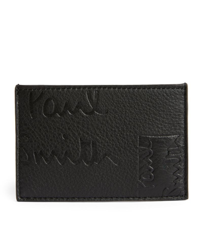 Paul Smith Logo-embossed Full-grain Leather Cardholder In Black | ModeSens
