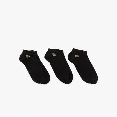 Shop Lacoste 3-pack Low Sport Socks - 9 - 12.5 In Black