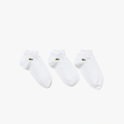Shop Lacoste Men's 3-pack Low Sport Socks - 12.5 - 15 In White