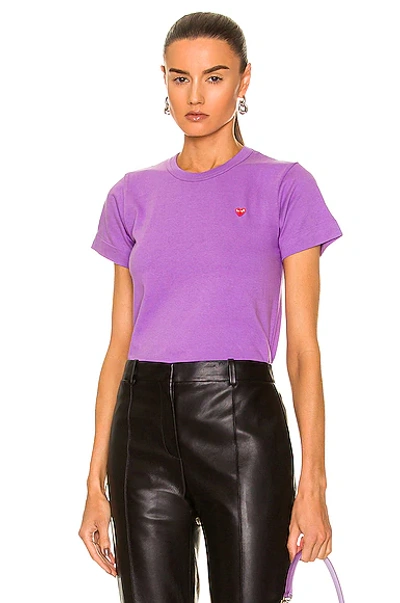 Shop Comme Des Garçons Play Small Red Heart Tee In Purple