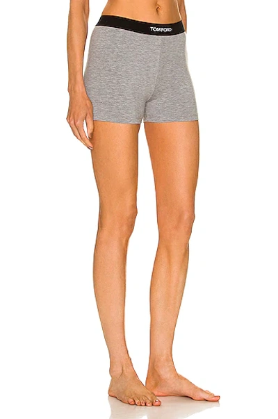Tom Ford Boxer With Signed Logo In Grey Melange