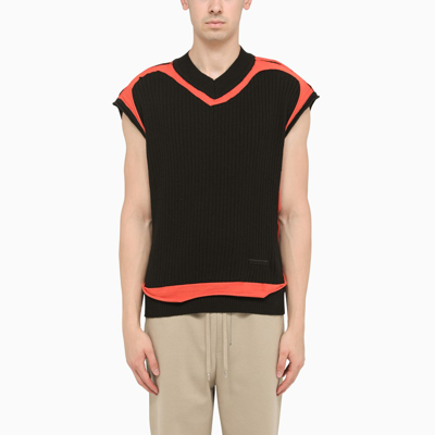 Shop Ader Error | Black And Red Knitted Vest