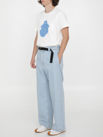 Shop Moncler Genius Light-blue Denim Jeans In Light Blue