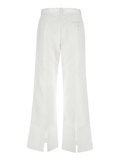 Shop Cecilie Bahnsen Textured Fabric Trousers In White