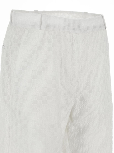 Shop Cecilie Bahnsen Textured Fabric Trousers In White