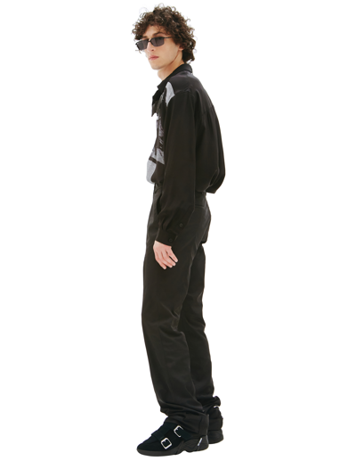 Raf Simons Black Flared Trousers In Black