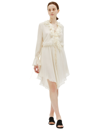 Shop Blumarine Ruffle Mini Dress In White
