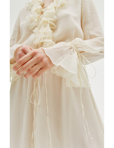 Shop Blumarine Ruffle Mini Dress In White