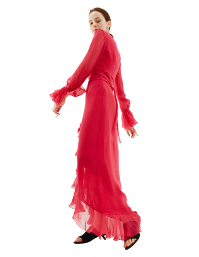 Shop Blumarine Draped Ruffled Dress In Pink