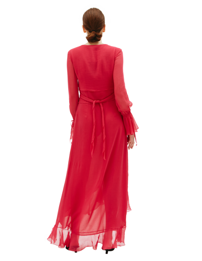Shop Blumarine Draped Ruffled Dress In Pink