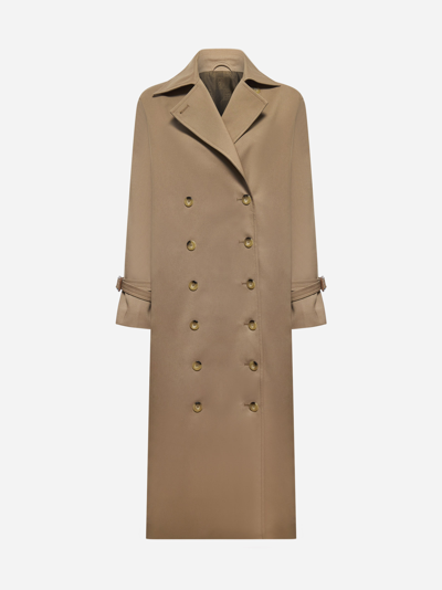 Shop Totême Cotton-blend Double-breasted Trench Coat
