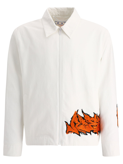 Shop Off-white "neen Harrington" Overshirt In White
