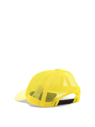 Shop Palm Angels "gd Curved Logo" Baseball Cap In Yellow