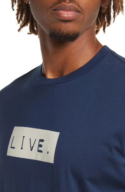 Shop Live Live Live Pima Cotton Graphic Logo Tee In Brooklyn Blue